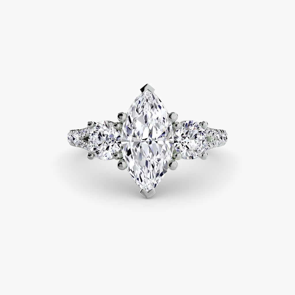 Three-Stone with Pavé Band 3