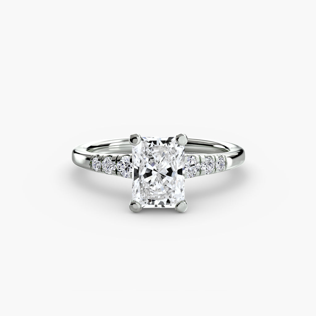 Solitaire with Shoulder Accents
