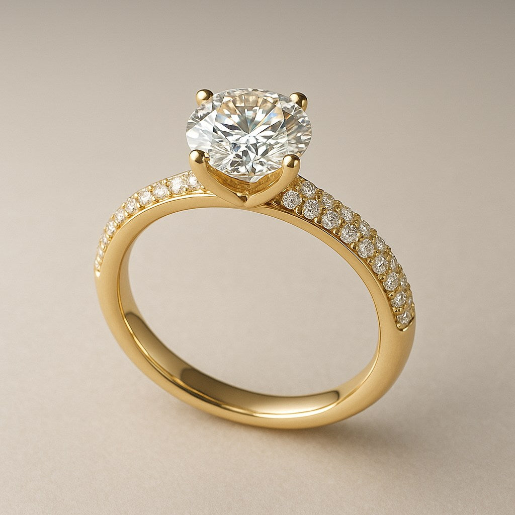 AI Generated Ring - A timeless solitaire ring enhanced by a pavé-set b... (2026-02-27)